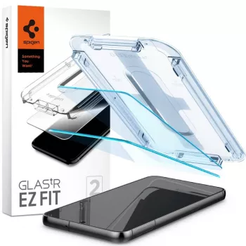Spigen Glas.tR EZ Fit karkaistu lasinen näytönsuojakalvo Samsung Galaxy S23 -laitteelle (2 kpl:n pakkaus) läpinäkyvä