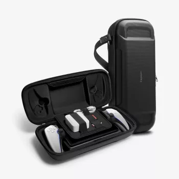 Spigen Rugged Armor Pro -kotelo Sony PlayStation Portalille - musta
