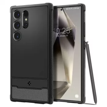 Spigen Rugged Armor -kotelo Samsung Galaxy S24 Ultralle - mattamusta