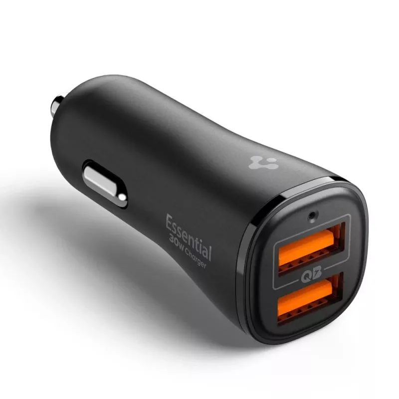 SPIGEN Essential EV302 2-porttinen autolaturi 30W musta
