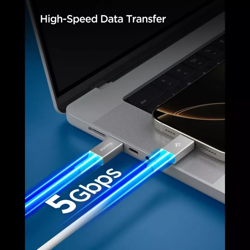 SPIGEN EB10020CC Essential USB-C - USB-C -kaapeli 100W 2 m valkoinen