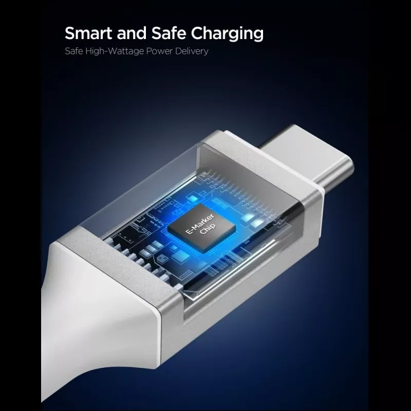 SPIGEN Essential USB-C - USB-C -kaapeli 240W 120 cm valkoinen