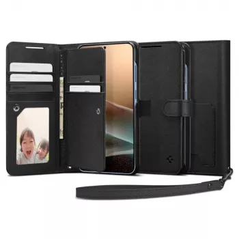 SPIGEN Wallet S -kotelo Samsung Galaxy S25+ Plus musta