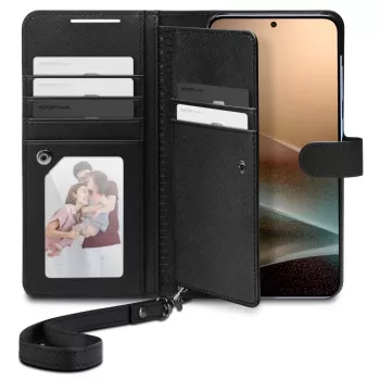 SPIGEN Wallet S -kotelo Samsung Galaxy S25+ Plus musta