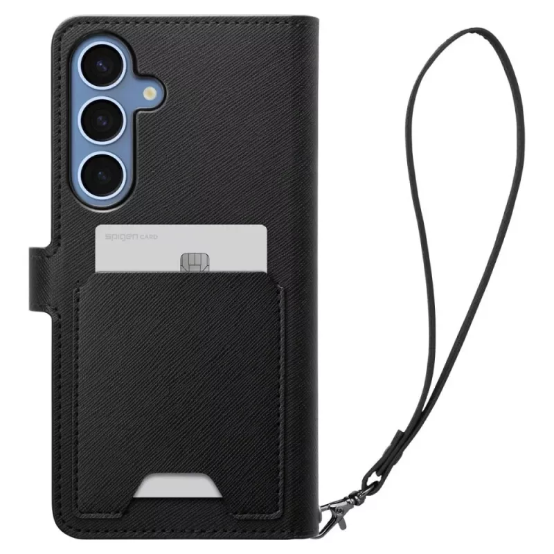 SPIGEN Wallet S -kotelo Samsung Galaxy S25+ Plus musta