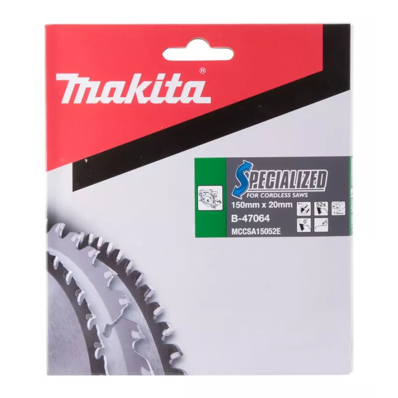 Makita Specialized B-47064 -sahanterä alumiinille, 150 x 20 mm, 52 Z