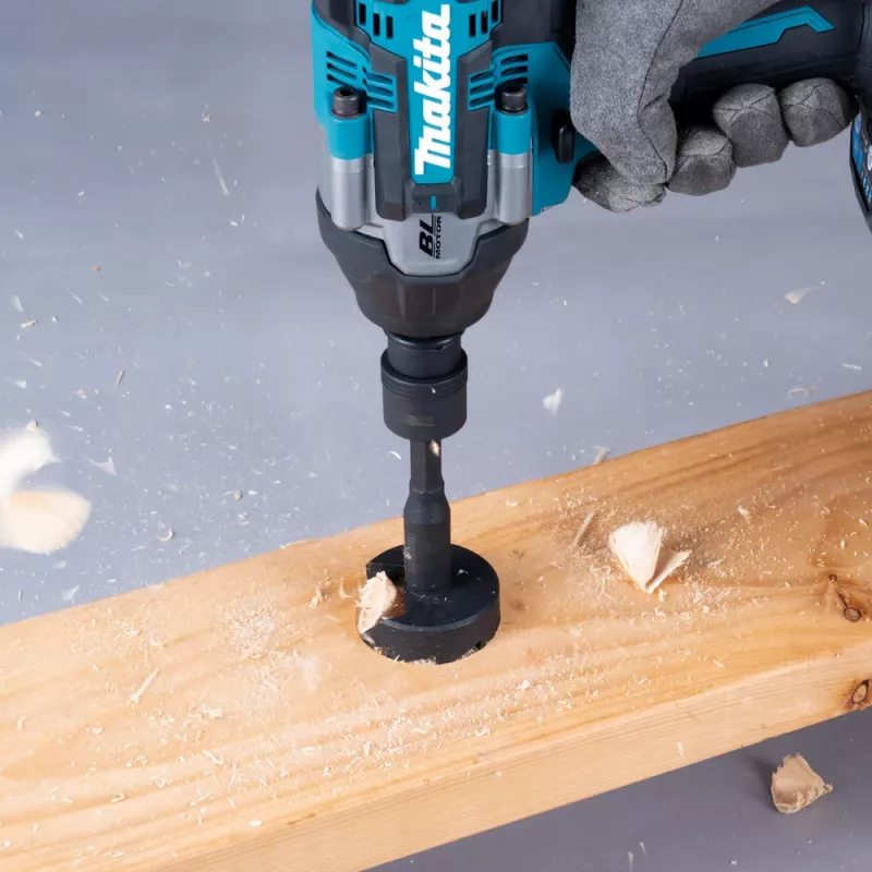 Makita B-68454 3/8 tuuman neliö - 1/4 tuuman kuusiokanta teräadapteri varmistustapilla
