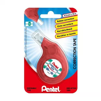 Pentel korjausnauha XZTN14BW 4,2 mm valkoinen nauha läpinäkyvä sininen/vihreä annostelija täytettävä