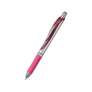 Pentel EnerGel Xm painonappigel-kynä - pinkki muste - pinkki runko - hopeinen koristelu - 0.35 mm neulapiste