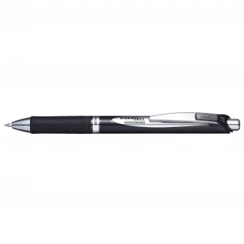 Pentel BLP77-AX painonappigel-kynä - musta muste - 0.7 mm - pigmenttipohjainen - musta runko - hopeinen klipsi - laatikko