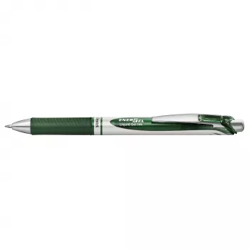 Pentel Energel BL77 painokynä - vihreä muste - vihreä runko - hopeiset yksityiskohdat - 0,7 mm - keskikärki - vesipohjainen - yksittäinen kynä