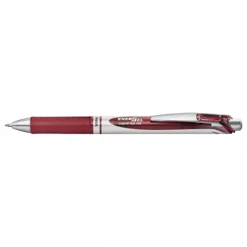 Pentel Energel BL77 painokynä - viininpunainen muste - 0,7 mm - hopeinen pidike - pyöreä runko