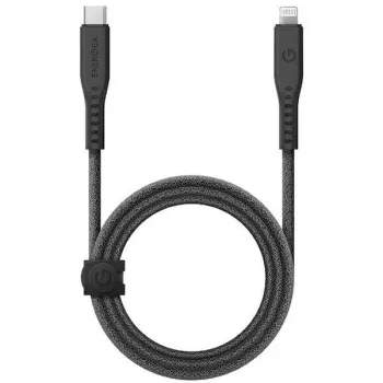 ENERGEA Flow USB-C - Lightning -kaapeli 1,5m musta 60W 3A PD pikalataus MFi-sertifioitu