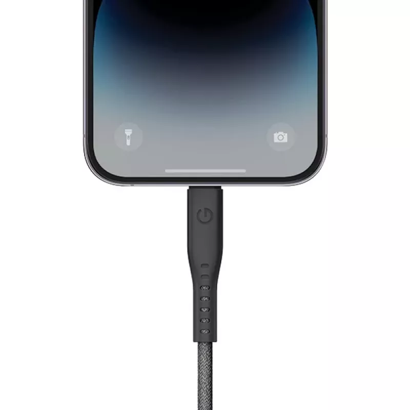 ENERGEA Flow USB-C - Lightning -kaapeli 1,5m musta 60W 3A PD pikalataus MFi-sertifioitu