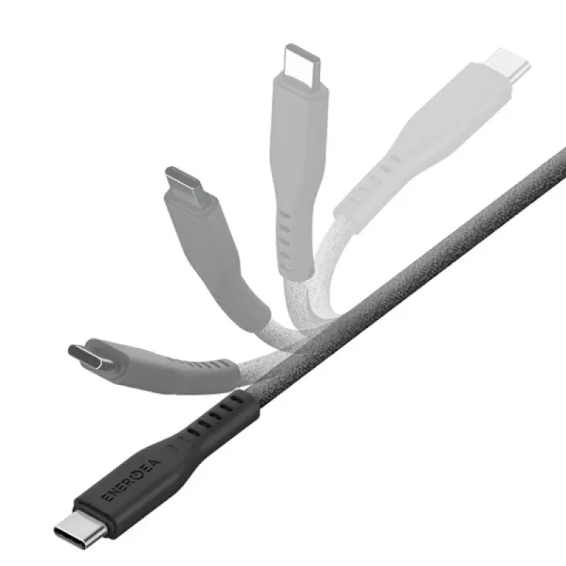ENERGEA Flow USB-C - USB-C -kaapeli 1,5m musta 240W 5A PD pikalataus
