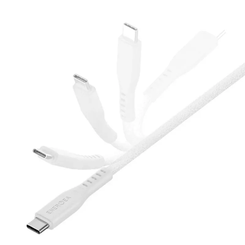 ENERGEA Flow USB-C - Lightning -kaapeli 1,5m valkoinen 60W 3A PD pikalataus MFi