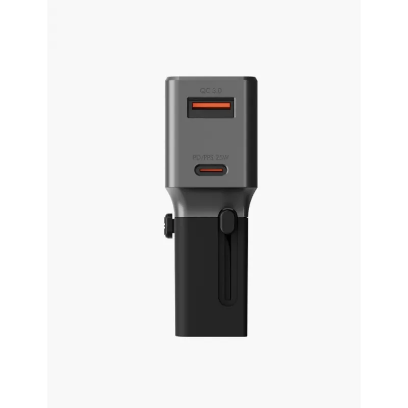 ENERGEA TravelWorld 1A1C 25W yleinen matkasovitin Gunmetal