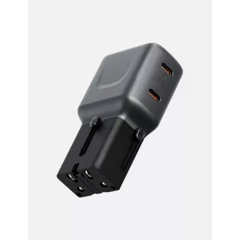 ENERGEA TravelGoAdapter 45 2xUSB-C 45W grafiitinharmaa musta EU-pistoke