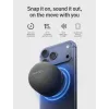 ENERGEA MagAudio Go Plus Qi MagSafe kannettava Bluetooth-kaiutin kantohihnalla, grafiitti