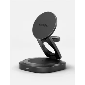 ENERGEA Alumag GYRO 360 pyörivä Qi2 -langaton laturi 25W taitettava gunmetal