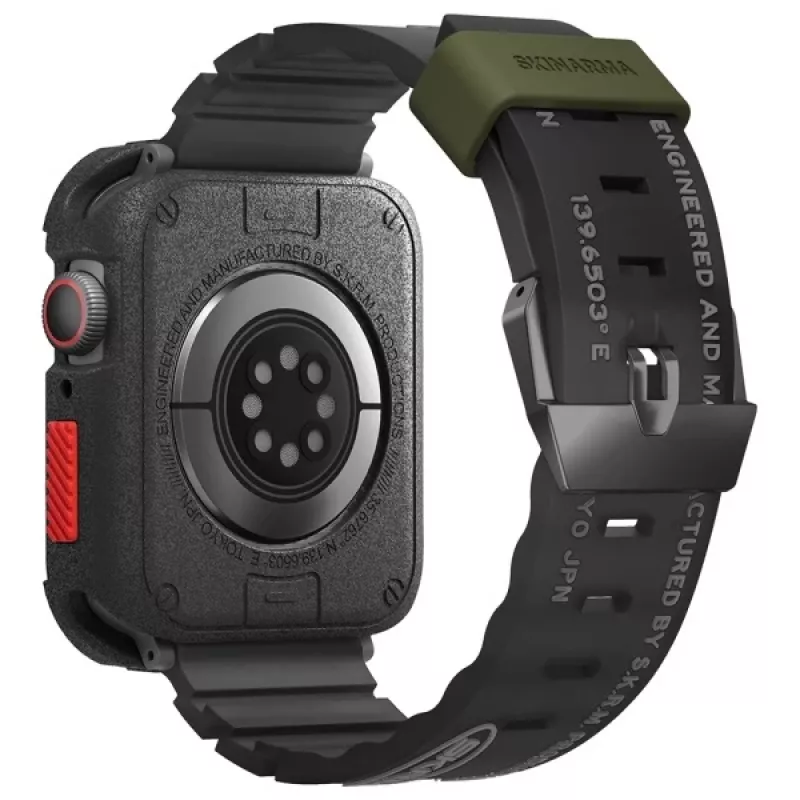 Skinarma Shokku Apple Watch -ranneke 45/44/42mm musta