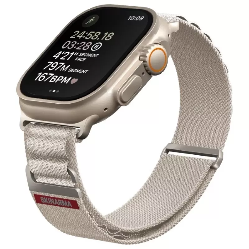 Skinarma Kobu Apple Watch -ranneke 49/46/45/44mm ivory