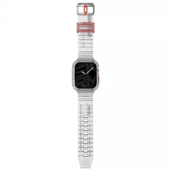 SKINARMA Saido 2-in-1 kotelo ja ranneke Apple Watch 45/44 mm, kirkas/läpinäkyvä