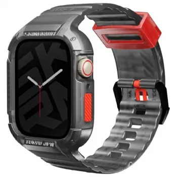 Skinarma Saido 2-in-1 ranneke ja kotelo Apple Watch 45/44 mm - Smoke
