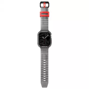 Skinarma Saido 2-in-1 ranneke ja kotelo Apple Watch 45/44 mm - Smoke