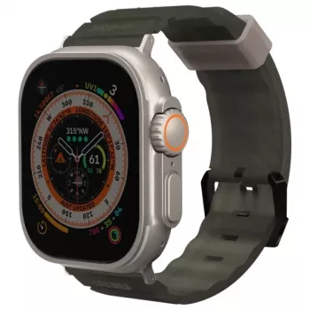 Skinarma Shokku ranneke Apple Watch 49/45/44 mm tummanoliivi