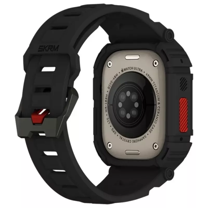 Skinarma Mecha 2in1 kotelo ja ranneke Apple Watch Ultra 49 mm - musta
