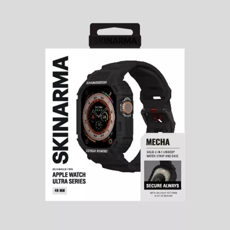 Skinarma Mecha 2in1 kotelo ja ranneke Apple Watch Ultra 49 mm - musta