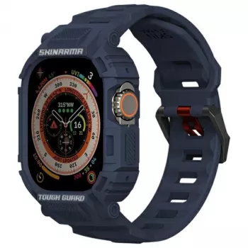 SKINARMA Mecha 2-in-1 kotelo ja ranneke Apple Watch Ultra 49 mm laivastonsininen