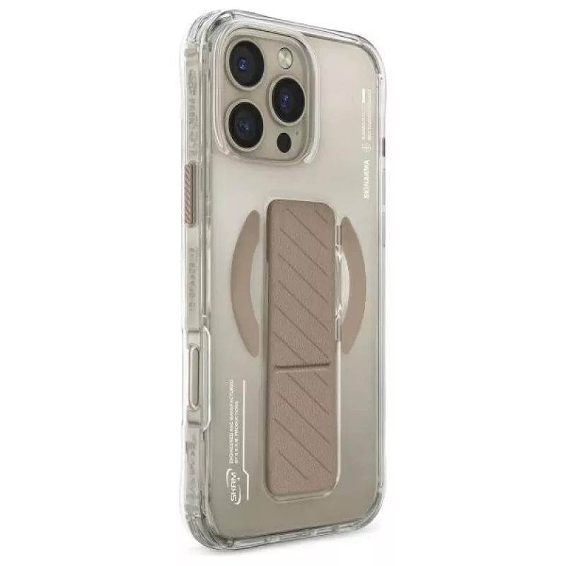Skinarma Axon kotelo iPhone 16 Pro Max 6,9 tuuman näyttö, magneettilataus + kahvateline, samppanja