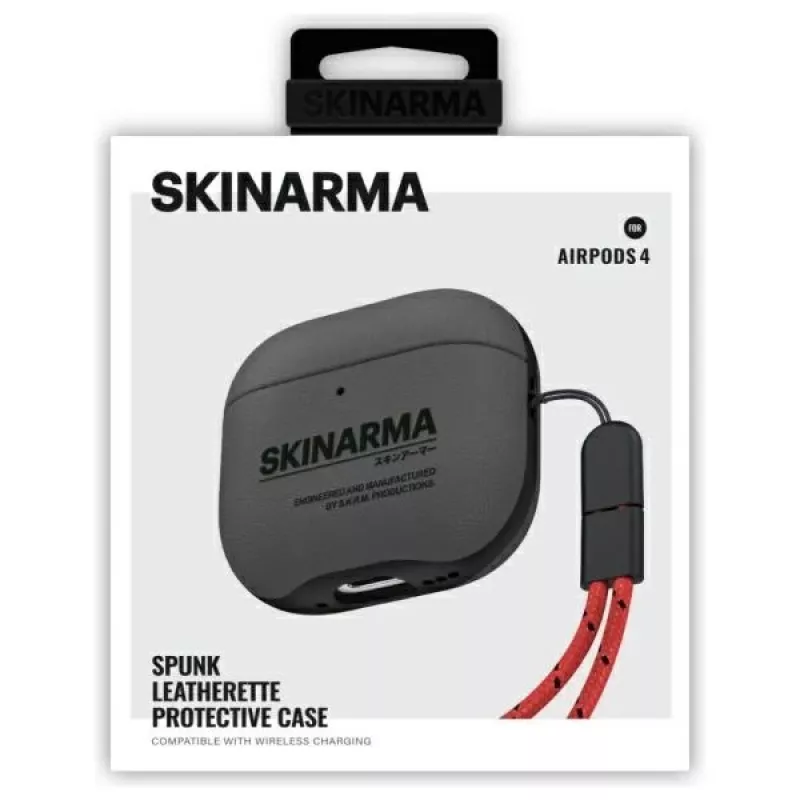Skinarma Spunk -suojakuori laitteelle AirPods 4, Pewter Green