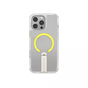 Skinarma Helix magneettilataus 360° kääntyvä jalustakotelo iPhone 16 Pro, läpinäkyvä
