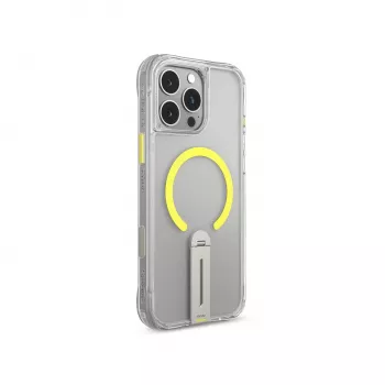 Skinarma Helix magneettilataus 360° kääntyvä jalustakotelo iPhone 16 Pro, läpinäkyvä