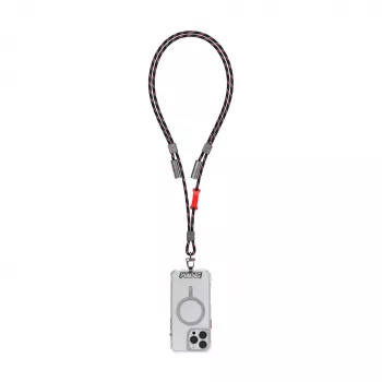 Skinarma Dyno Ve 2-in-1 USB-C - USB-C kaularihmakaapeli, 80 cm, musta