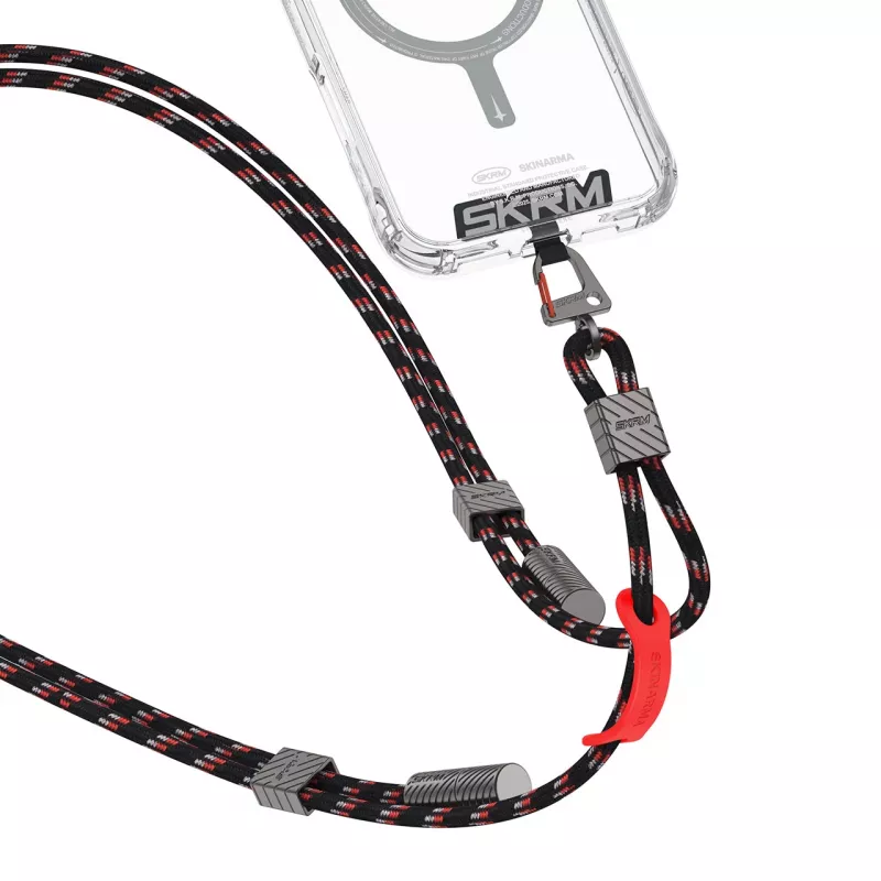 Skinarma Dyno Ve 2-in-1 USB-C - USB-C kaularihmakaapeli, 80 cm, musta