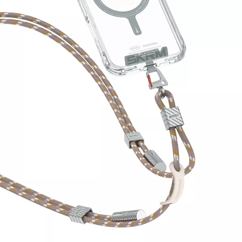 SKINARMA Dyno Ve 2-in-1 puhelimen kaularihma ja kaapeli USB-C - USB-C 80 cm beige
