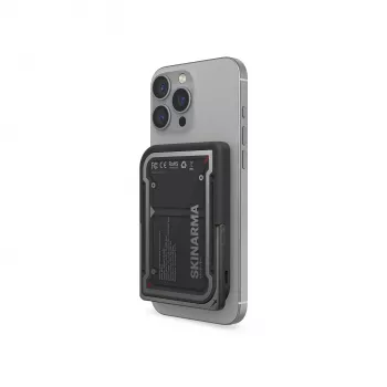 Skinarma Nexus Mecha magneettinen potkuteline varavirtalähde 5000mAh 20W PD USB-C MagSafe musta