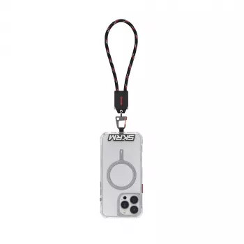 Skinarma Dyno Ve 2-in-1 USB-C - USB-C rannekejohto, musta, 15 cm, 60W lataus ja tiedonsiirto