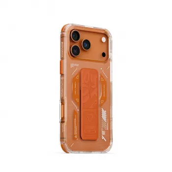 SKINARMA Helio -kotelo iPhone 17 Pro Max magneettilataus + Grip Stand oranssi