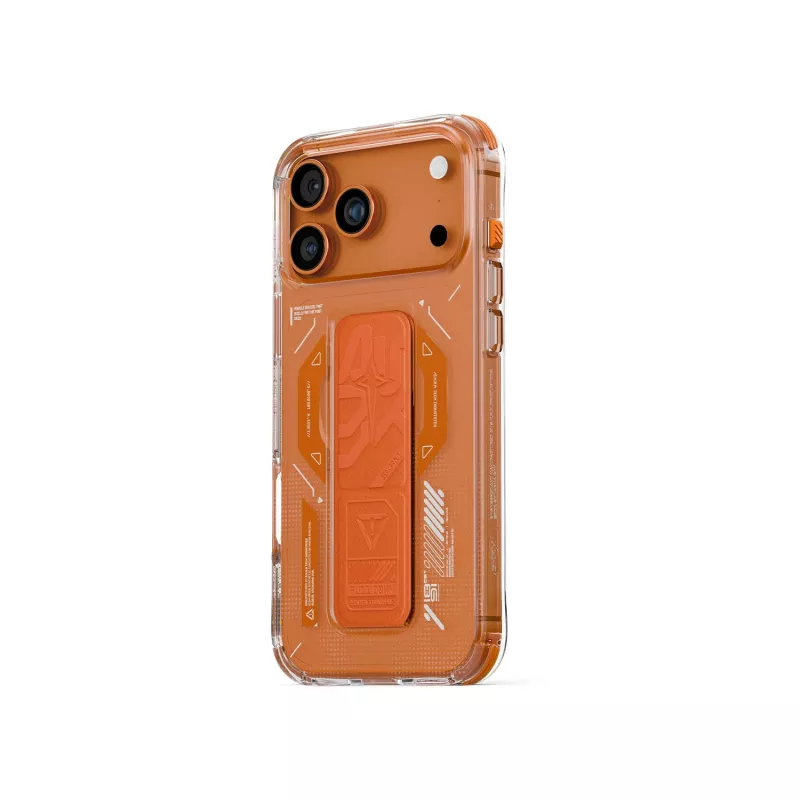 SKINARMA Helio -kotelo iPhone 17 Pro Max magneettilataus + Grip Stand oranssi