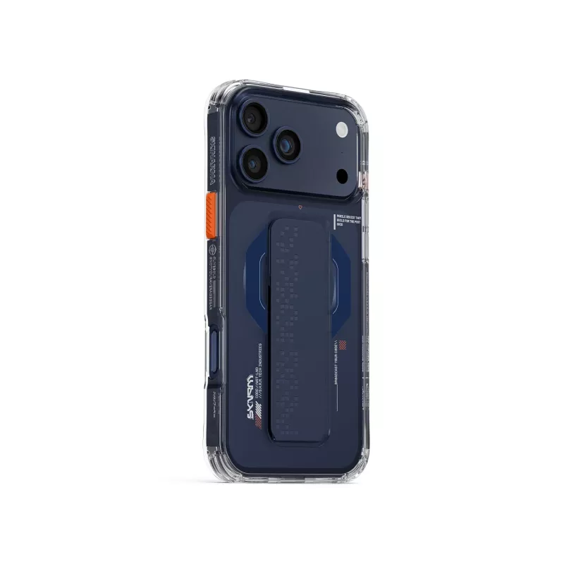 Skinarma Haxa magneettilataus + kahvateline kotelo Apple iPhone 17 Pro Maxille, sininen