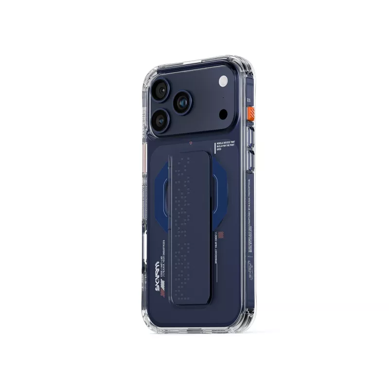 Skinarma Haxa magneettilataus + kahvateline kotelo Apple iPhone 17 Pro Maxille, sininen