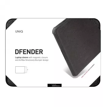UNIQ Dfender kannettavan tietokoneen suojahuppu 16 inch Charcoal Black