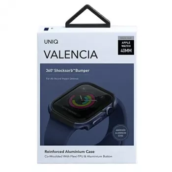 UNIQ Valencia suojakotelo Apple Watch Series 4/5/6/SE/SE3 40 mm - Atlantic Blue