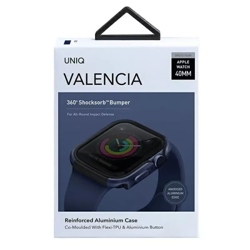 UNIQ Valencia suojakotelo Apple Watch Series 4/5/6/SE/SE3 40 mm - Atlantic Blue