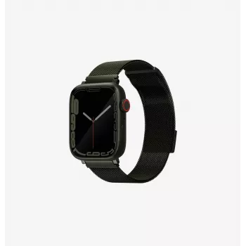 UNIQ Dante Apple Watch -ranneke ruostumatonta terästä Milanese Loop vihreä 42/44/45 mm